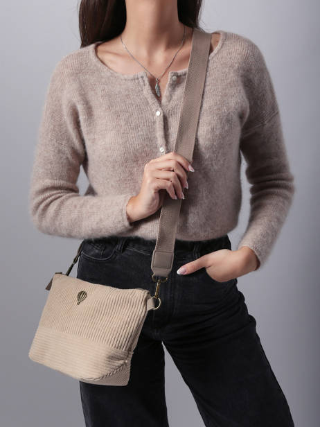 Cross Body Tas Velours Le voyage en panier Bruin velours AHP239 ander zicht 1